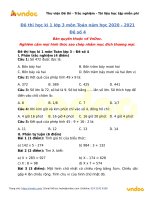 Đề thi học kì 1 lớp 3 môn Toán năm học 2020  2021 Đề số 4