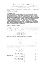 Massachusetts Institute of Technology Department of Electrical Engineering and Computer Science 6.685 Electric Machinery