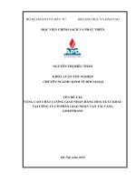 Nâng cao chất lượng giao nhận hàng hoá xuất khẩu tại công ty cổ phần giao nhận vận tải vàng goldtrans 