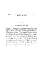 The Critical-Analytical Approach to Immigration Foucault on Security and Freedom of Movement