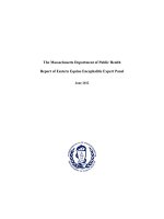 The Massachusetts Department of Public Health Report of Eastern Equine Encephalitis Expert Panel