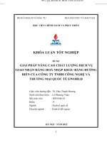 Giải pháp nâng cao chất lượng dịch vụ giao nhận hàng hoá nhập khẩu bằng đường biển của công ty tnhh công nghệ và thương mại quốc tế eworld 