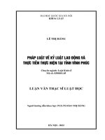Pháp luật về kỷ luật lao động và thực tiễn thực hiện tại tỉnh vĩnh phúc (luận văn thạc sỹ luật) 