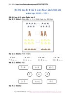 de thi hoc ki 1 lop 1 mon toan sach ket noi nam 2020 2021 de so 8 