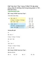 giai sgk toan lop 2 tap 1 trang 19 20 21 22 bai 5 on tap phep cong phep tru khong nho trong trong pham vi 100 ket noi tri thuc 