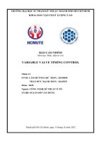BÁO cáo NHÓM môn học điện  điện tử ô tô VARIABLE VALVE TIMING CONTROL 