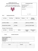 Virginia Union University Department of Social Work & Sociology APPLICATION FOR ADMISSION TO THE BACCALAREATE SOCIAL WORK PROGRAM
