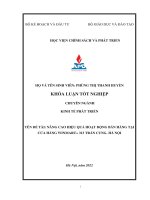 Chuyên ngành kinh tế phát triển nâng cao hiệu quả hoạt động bán hàng tại cửa hàng winmart+313 trần cung   hà nội 