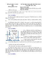 Đề thi HSG Hóa học lớp 9 năm 2021-2022 có đáp án - Sở GD&ĐT Quảng Nam