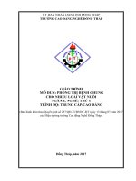 Giáo trình Phòng trị bệnh chung cho nhiều loài vật nuôi (Nghề: Thú y - CĐ/TC) - Trường Cao đẳng nghề Đồng Tháp