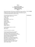Minutes The University of Toledo 43rd  Meeting of the Board of Trustees