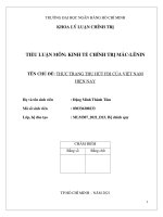 TIỂU LUẬN môn KINH tế CHÍNH TRỊ mác LÊNIN tên CHỦ đề THỰC TRẠNG THU hút FDI của VIỆT NAM HIỆN NAY 