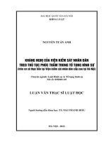 Kháng nghị của viện kiểm sát nhân dân theo thủ tục phúc thẩm trong tố tụng hình sự (trên cơ sở thực tiễn tại viện kiểm sát nhân dân cấp cao tại hà nội) (luận văn thạc sỹ luật) 