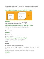 giai sgk toan 6 bai 4 chan troi sang tao luy thua voi so mu tu nhien 