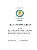 Kế toán doanh thu, chi phí và xác định kết quả kinh doanh tại công ty TNHH dịch vụ phát triển quốc tế CHC JAPAN 