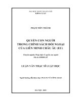 Quyền con người trong chính sách đối ngoại của liên minh châu âu (EU) (luận văn thạc sỹ luật) 