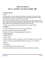 giao an gdcd 6 bai 15 quyen va nghia vu hoc tap 