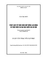 Pháp luật về thực hiện hợp đồng lao động và thực hiện tại đại học quốc gia hà nội (luận văn thạc sỹ luật) 