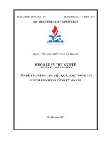 Tên đề tài nâng cao hiệu quả hoạt động tài chính của tổng công ty may 10 