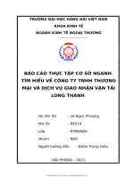 Báo cáo thực tập cơ sở ngành tìm hiểu về công ty tnhh thương mại và dịch vụ giao nhận vận tải long thành 