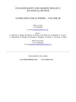 OCEANOGRAPHY AND MARINE BIOLOGY AN ANNUAL REVIEW GUIDELINES FOR AUTHORS – VOLUME 60