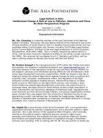Legal Reform in Asia Institutional Change & Rule of Law in Pakistan, Indonesia and China An Asian Perspectives Program