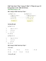 giai sgk toan lop 2 tap 1 trang 41 42 43 44 45 46 bai 11 phep tru qua 10 trong pham vi 20 ket noi tri thuc 