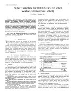 Paper Template for IEEE CIYCEE 2020 Wuhan, China (Nov. 2020)