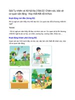 giai sgk tu nhien va xa hoi lop 2 trang 82 83 84 85 bai 22 cham soc bao ve co quan van dong ket noi tri thuc 