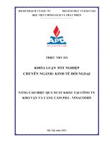 Chuyên ngành kinh tế đối ngoại nâng cao hiệu quả xuất khẩu tại công ty kho vận và cảng cẩm phả   vinacomin 