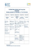 V INTERNATIONAL ERASMUS Staff Training Week PROGRAMME TECHNICAL UNIVERSITY OF CARTAGENA - 11th TO 15th MAY 2015