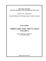Giáo trình Nhiên liệu, dầu, mỡ và chất tẩy rửa - Trường ĐH Công nghiệp Quảng Ninh