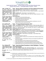 Medical Staff CME Calendar  ~  All CME Activities are held in the Erickson Education Center