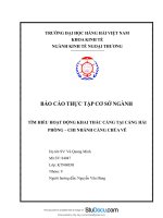 Báo cáo thực tập cơ sở ngành tìm hiểu hoạt động khai thác cảng tại cảng hải phòng chi nhánh cảng chùa vẽ 