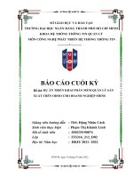 BÁO cáo CUỐI kỳ đề tài dự án TRIỂN KHAI PHẦN mềm QUẢN lý sản XUẤT TRÊN ODOO CHO DOANH NGHIỆP SHINE 