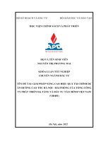 Giải pháp nâng hiệu quả tài chính dự án đường cao tốc hà nội   hải phòng của tổng công ty phát triển hạ tầng và đầu tư tài chính việt nam (vidifi) 