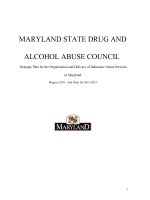 MARYLAND STATE DRUG AND ALCOHOL ABUSE COUNCIL Strategic Plan for the Organization and Delivery of Substance Abuse Services in Maryland