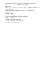 KẾ HOẠCH DẠY HỌC GIÁO DỤC ĐỊA PHƯƠNG TỈNH QUẢNG NAM LỚP 1