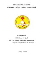 BÀI tập lớn môn cơ sở dữ liệu II đề tài quản lý người dùng trong oracle 