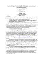 Reconsidering the Character and Role of Inquiry in School Science Analysis of a Conference