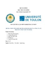 TIỂU LUẬN môn MARKETING căn bản đề bài  PHÂN TÍCH môi TRƯỜNG KINH DOANH của CÔNG TY cổ PHẦN sữa VIỆT NAM VINAMILK 