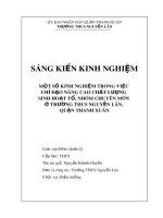 Sáng kiến kinh nghiệm THCS: Một số kinh nghiệm trong việc chỉ đạo nâng cao chất lượng sinh hoạt tổ, nhóm chuyên môn ở trường THCS Nguyễn Lân, quận Thanh Xuân