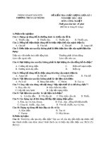 Đề thi giữa học kì 1 môn Công nghệ lớp 9 năm 2021-2022 có đáp án - Trường THCS Lai Thành