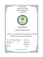 Tiểu luận môn khoa học quản lý vai trò của quản lý đối với tập đoàn công nghiệp   viễn thông quân đội (viettel) trong quá trình hội nhập quốc tế 