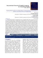 Exploring repressed desires and their effects on the emergence of varied kinds of violence in the selected novels of stephen king 