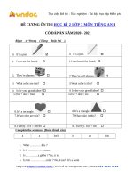 de cuong on tap hoc ki 2 mon tieng anh lop 3 