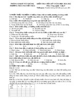 Đề thi giữa học kì 1 môn Công nghệ lớp 8 năm 2021-2022 - Trường THCS Nguyễn Trãi