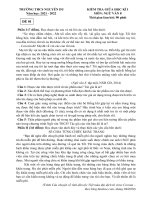 Đề thi giữa học kì 1 môn Ngữ văn lớp 8 năm 2021-2022 - Trường THCS Nguyễn Du, Hà Nội