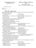 Đề thi cuối kỳ 2 môn Lịch sử lớp 11 năm 2021-2022 có đáp án - Sở GD&ĐT Quảng Nam (Mã đề 601)