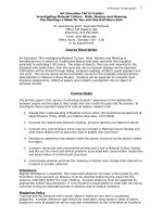 Art Education 764 (5 Credits) Investigating Material Culture  Myth, Mystery and Meaning Two Meetings a Week for Two and One-Half Hours Each